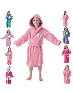 Albornoz Niñas Infantil y Adolescentes 100% Algodón Capucha y Bolsillos 2