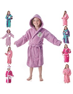 Albornoz Niñas Infantil y Adolescentes 100% Algodón Capucha y Bolsillos 2
