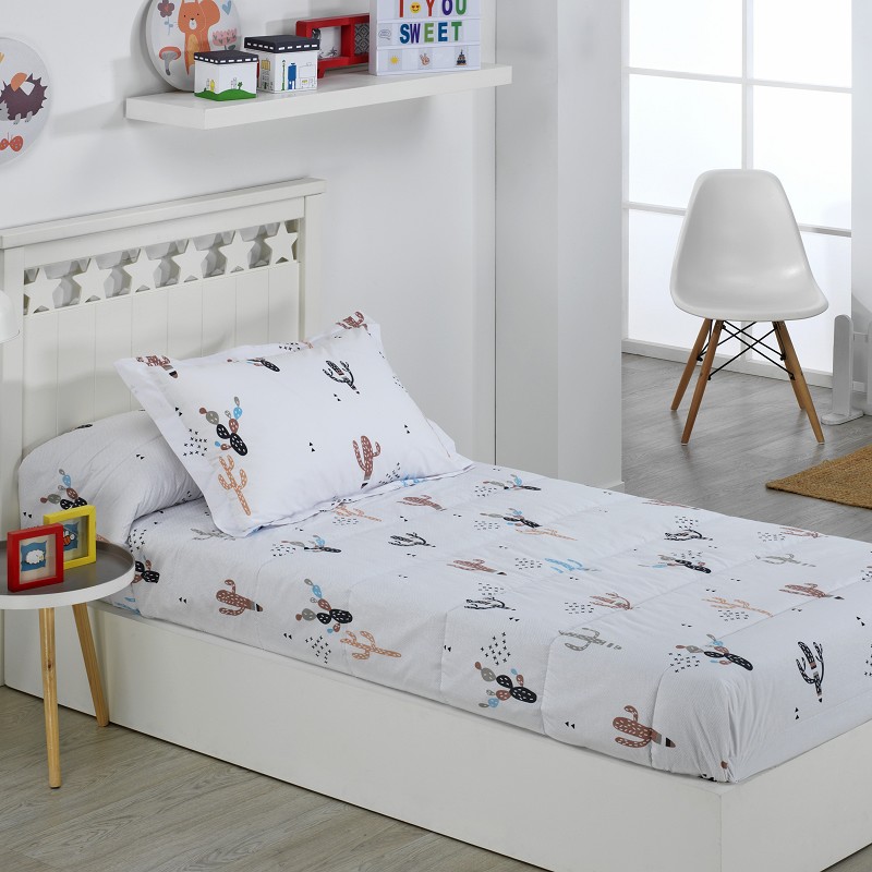 Edredón Ajustable Cama Infantil Cactus