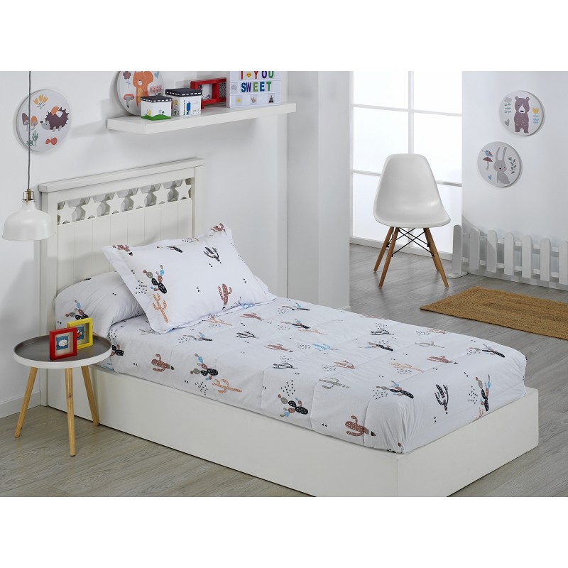 Edredón Ajustable Cama Infantil Cactus