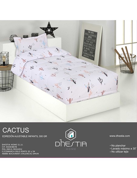 Edredón Ajustable Cama Infantil Cactus