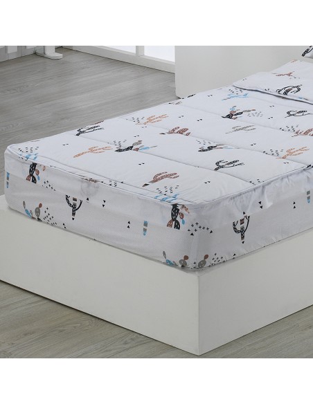 Saco Nórdico con Cremallera Edredón Ajustable Cama Infantil Cactus