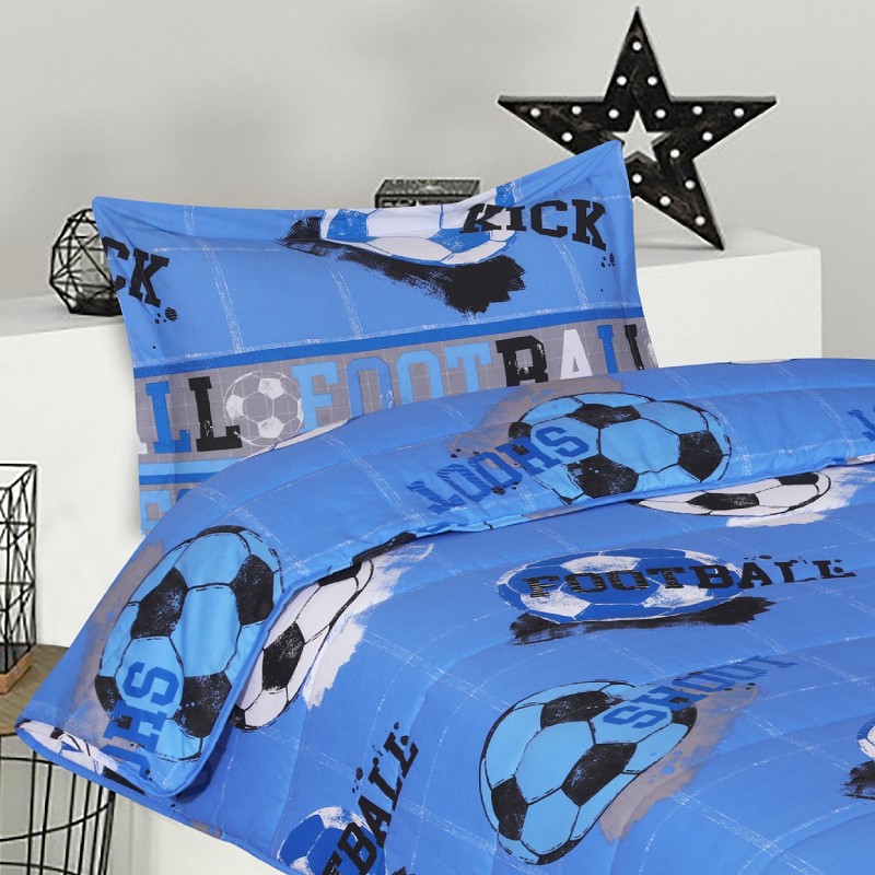 Edredón Ajustable Cama Infantil Fútbol Quick