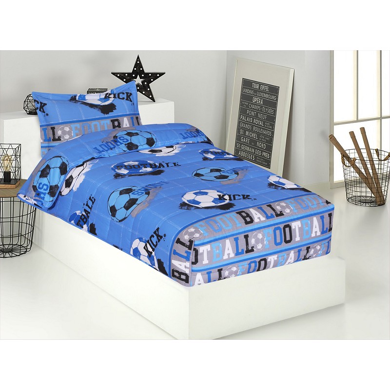 Edredón Ajustable Cama Infantil Fútbol Quick