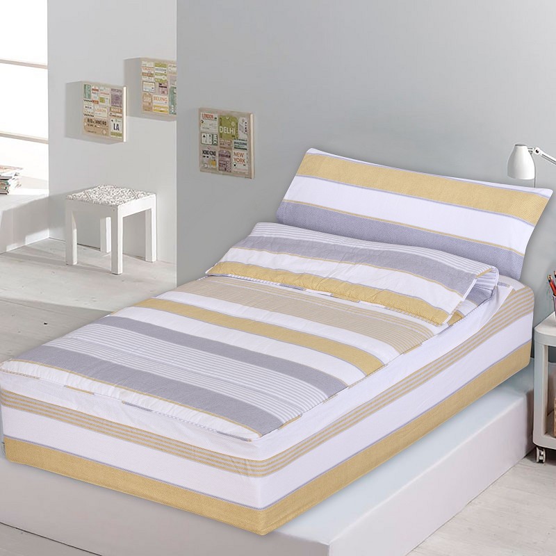 Saco Nórdico con Cremallera Edredón Ajustable Cama Infantil Zarautz Ocre