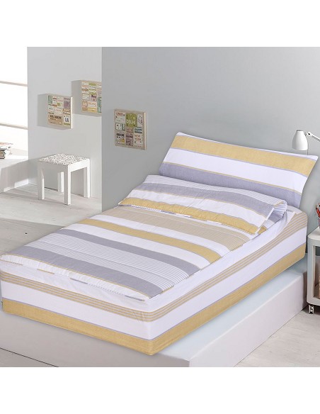 Saco Nórdico con Cremallera Edredón Ajustable Cama Infantil Zarautz Ocre