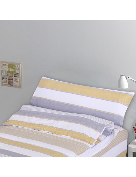 Saco Nórdico con Cremallera Edredón Ajustable Cama Infantil Zarautz Ocre