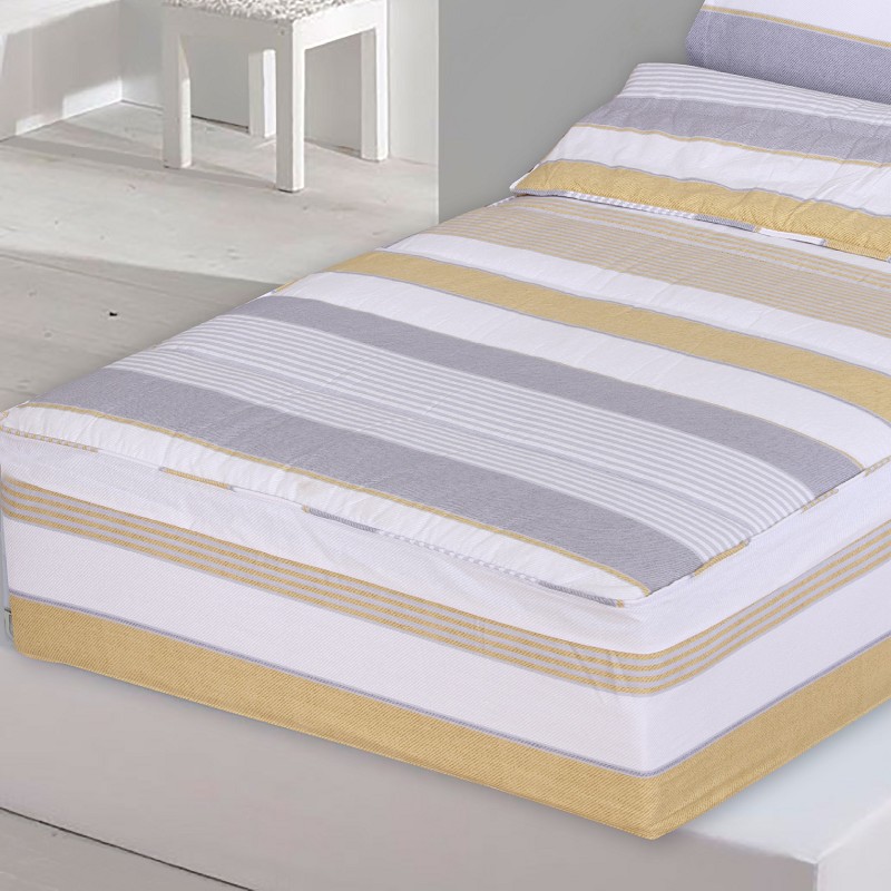 Saco Nórdico con Cremallera Edredón Ajustable Cama Infantil Zarautz Ocre