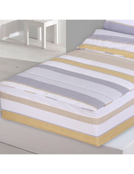 Saco Nórdico con Cremallera Edredón Ajustable Cama Infantil Zarautz Ocre