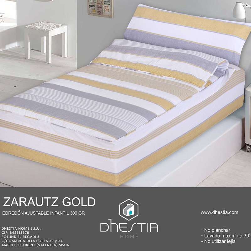 Saco Nórdico con Cremallera Edredón Ajustable Cama Infantil Zarautz Ocre