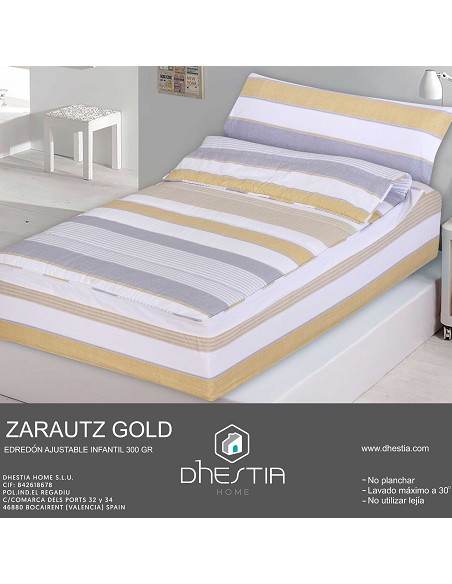 Saco Nórdico con Cremallera Edredón Ajustable Cama Infantil Zarautz Ocre