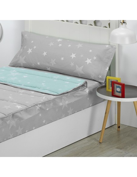 Saco Nórdico con Cremallera Edredón Ajustable Cama Infantil Estrellas Stars