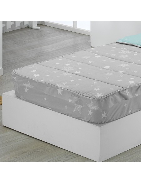 Saco Nórdico con Cremallera Edredón Ajustable Cama Infantil Estrellas Stars