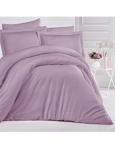 Juego Funda Nórdica Stripe Satén 210 Hilos Algodón Turco