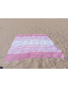 Pareo Fouta de Playa con Flecos Trenzados Tamaño Grande 200x200 cm Harnai
