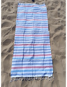 Pareo Fouta de Playa con Flecos Trenzados Tamaño Individual 90x200 cm Aghari