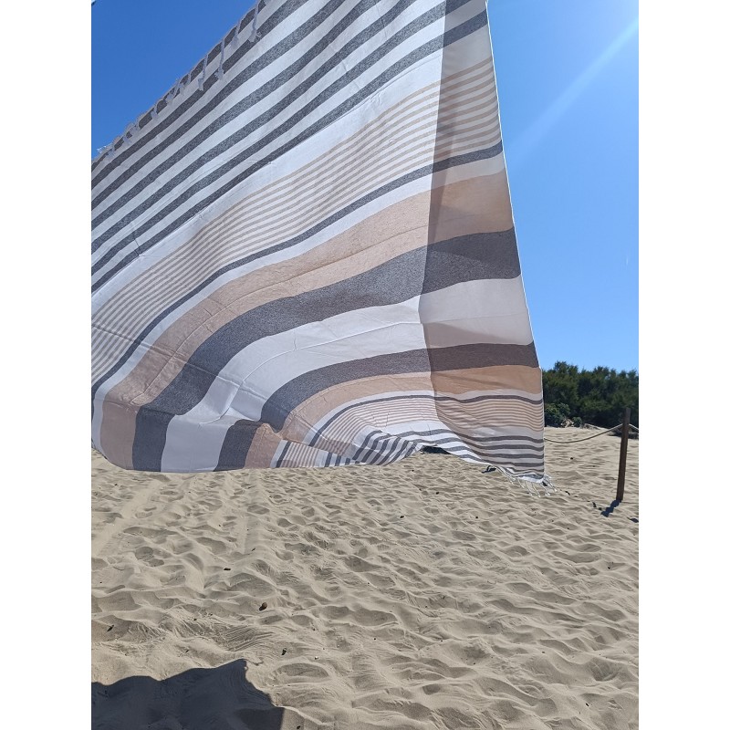 Pareo Fouta de Playa con Flecos Trenzados Tamaño Grande 200x200 cm Jaipur