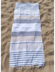 Pareo Fouta de Playa con Flecos Trenzados Tamaño Individual 90x200 cm Jaipur