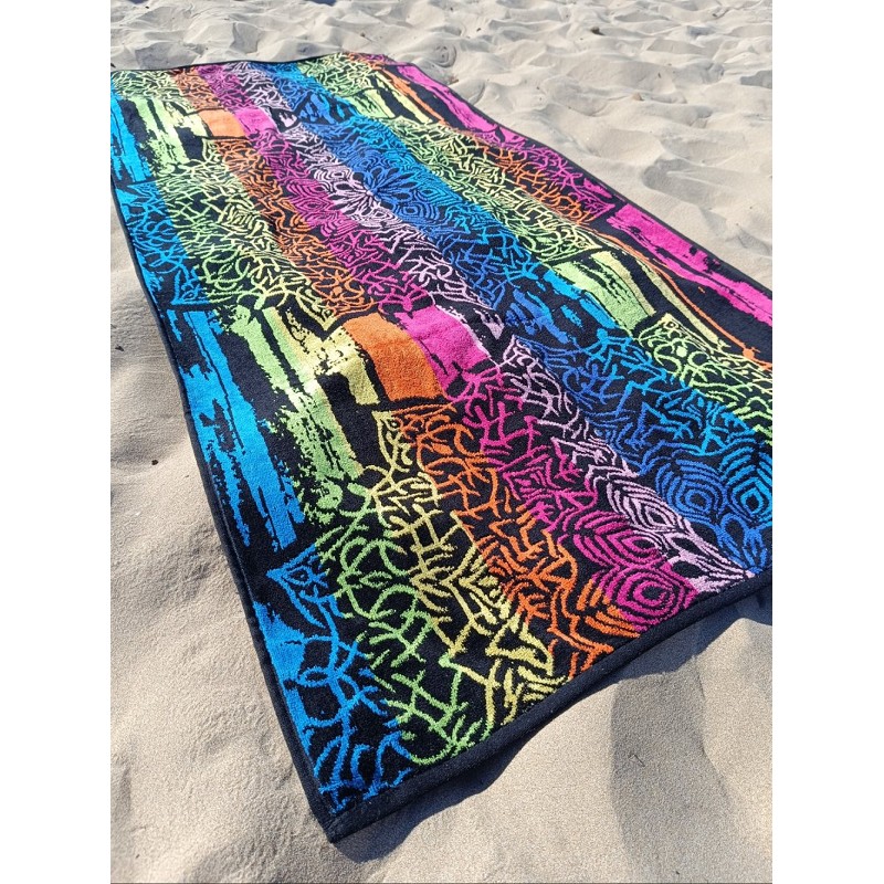 Toalla de Playa Grande Terciopelo 100% Algodón de 90X190 cm Mandala Nagaon