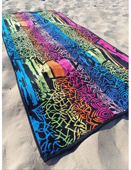 Toalla de Playa Grande Terciopelo 100% Algodón de 90X190 cm Mandala Nagaon