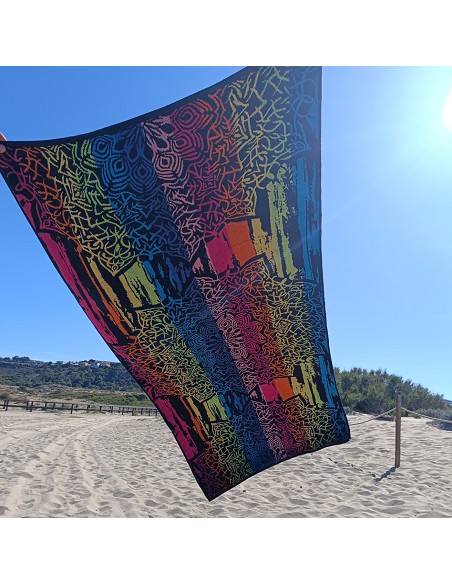 Toalla de Playa Grande Terciopelo 100% Algodón de 90X190 cm Mandala Nagaon