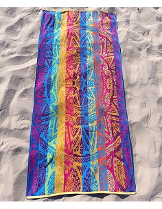 Toalla de Playa Grande Terciopelo 100% Algodón de 90x190 cm Mandala Valdodara 2