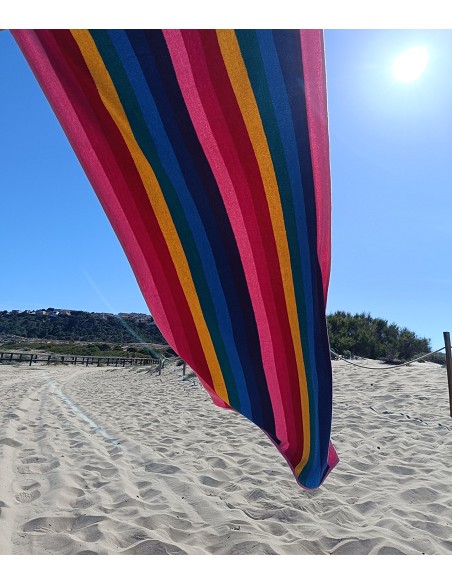 Toalla de Playa Grande Terciopelo 100% Algodón de 90x190 cm Rayas Colorful