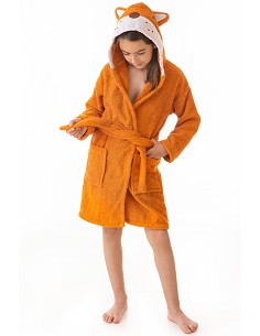 Albornoz Infantil Niñas y Niños 100% Algodón Natural Modelo Foxy