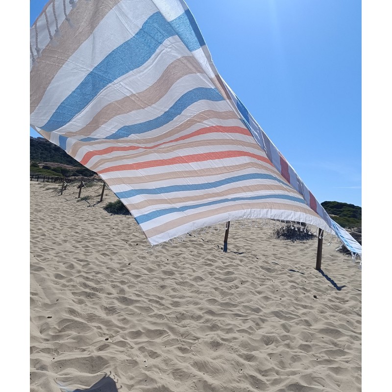 Pareo Fouta de Playa con Flecos Trenzados Tamaño Grande 200x200 cm Pulvila