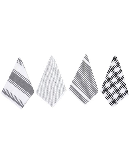Pack de 4 Paños de Cocina en Color Gris de 40x70 cm 100% Algodón