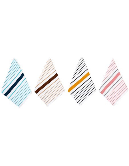 Pack 4 Paños de Cocina 40X70 cm 100% Algodón Rizo Multicolor