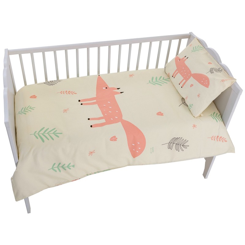 Funda Nórdica para Cuna de Bebé 100% Algodón Modelo Zorrito