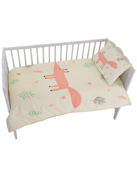 Funda Nórdica para Cuna de Bebé 100% Algodón Modelo Zorrito