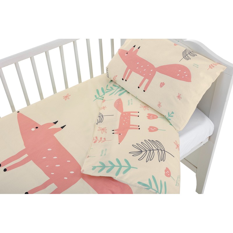 Funda Nórdica para Cuna de Bebé 100% Algodón Modelo Zorrito