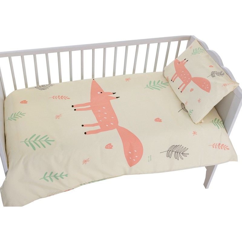 Funda Nórdica para Cuna de Bebé 100% Algodón Modelo Zorrito