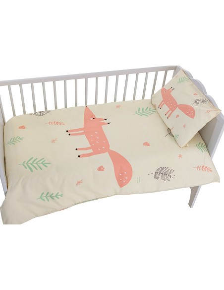 Funda Nórdica para Cuna de Bebé 100% Algodón Modelo Zorrito