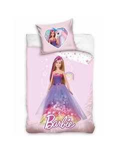 Funda Nórdica de Cuna Bebé Barbie Rosa Unicornio 100% Algodón