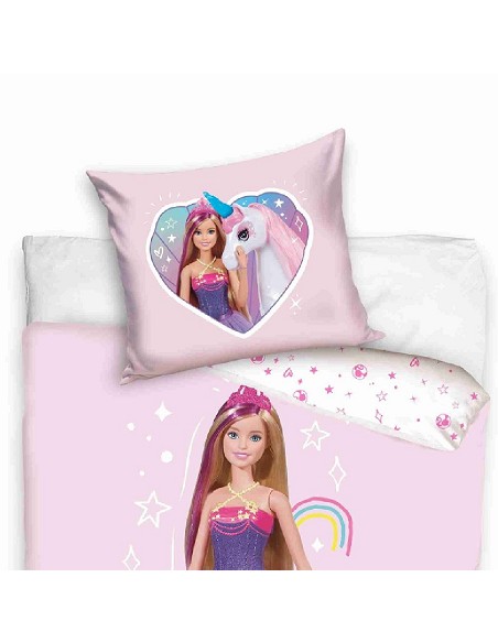 Funda Nórdica de Cuna Bebé Barbie Rosa Unicornio 100% Algodón