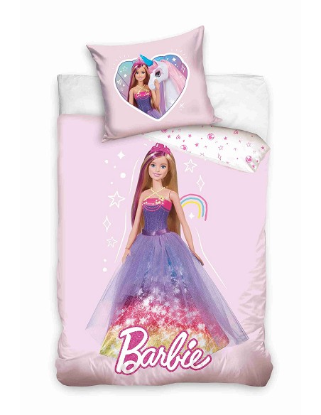 Funda Nórdica de Cuna Bebé Barbie Rosa Unicornio 100% Algodón