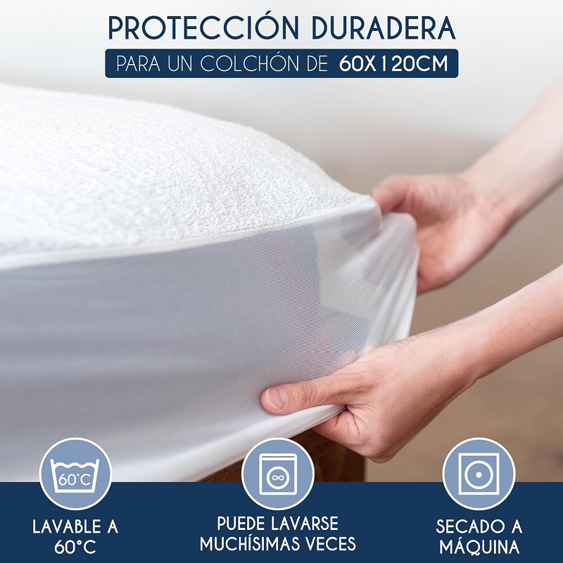 Protector de Colchón Impermeable para Cuna de Tejido Rizo Algodón Modelo Posets