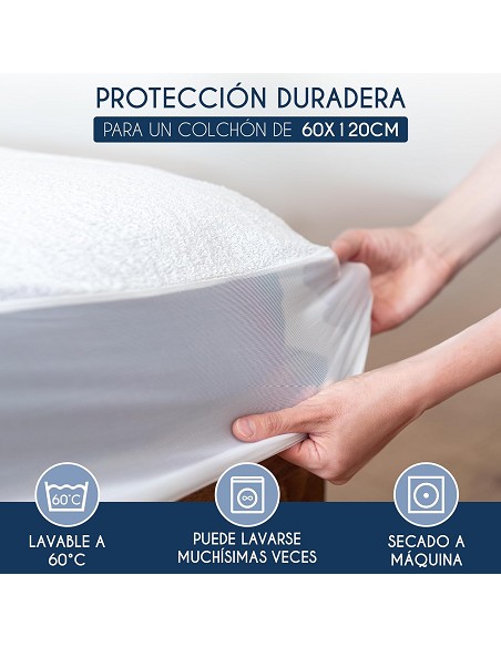 Protector de Colchón Impermeable para Cuna de Tejido Rizo Algodón Modelo Posets