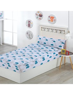 Saco Nórdico con Cremallera para Cama 90 Infantil y Cama 105 Nubes Agua 2