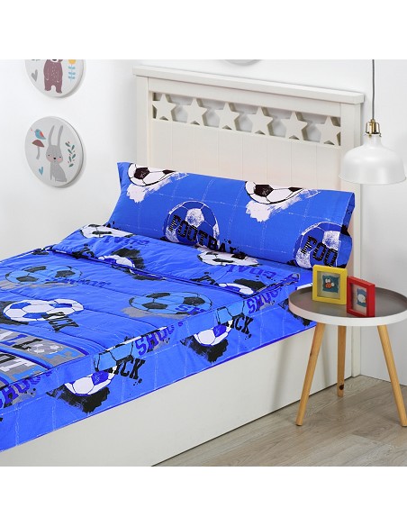 Saco Nórdico Ajustable con Cremallera Fútbol Quick para Cama 90 Infantil y Cama 105