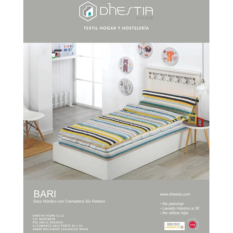 Saco Nórdico Ajustable con Cremallera Cama 90 y Cama 105 Modelo Bari