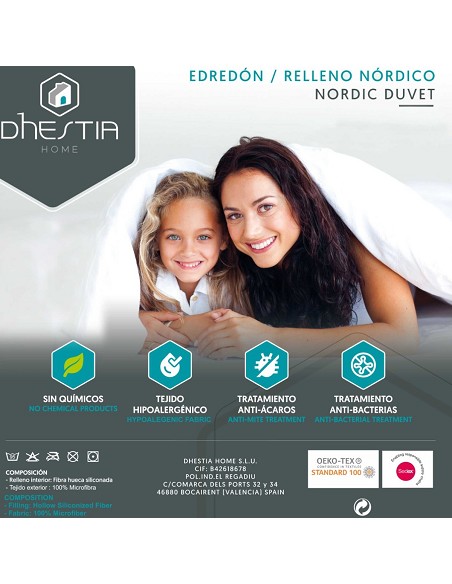 Relleno Nórdico para Sacos Nórdicos de 125gr para Entretiempo y Cama 90 y Cama 105