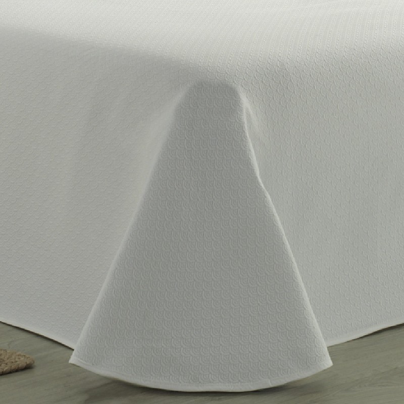 Colcha Piqué Aitana Blanca Calidad Hotel Tejido Polialgodón