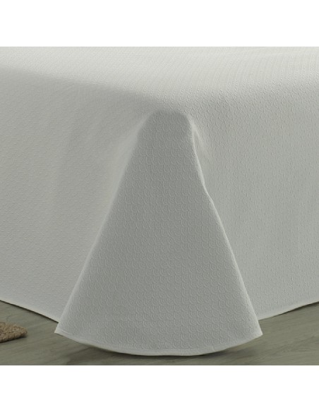 Colcha Piqué Aitana Blanca Calidad Hotel Tejido Polialgodón