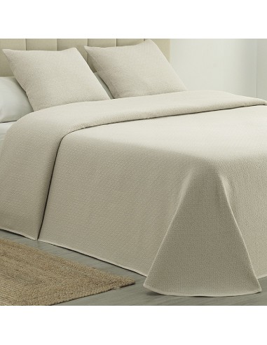 Colcha Piqué Aitana Beige Calidad Hotel Tejido Polialgodón