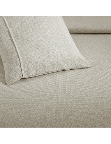 Colcha Piqué Aitana Beige Calidad Hotel Tejido Polialgodón
