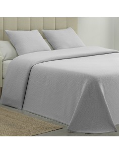 Colcha Piqué Aitana Gris Calidad Hotel Tejido Polialgodón 2